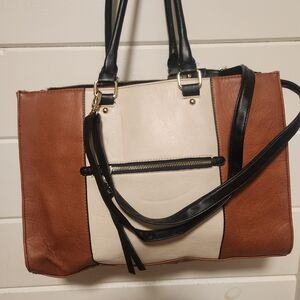 Merona Brown and Cream Shoulder Bag